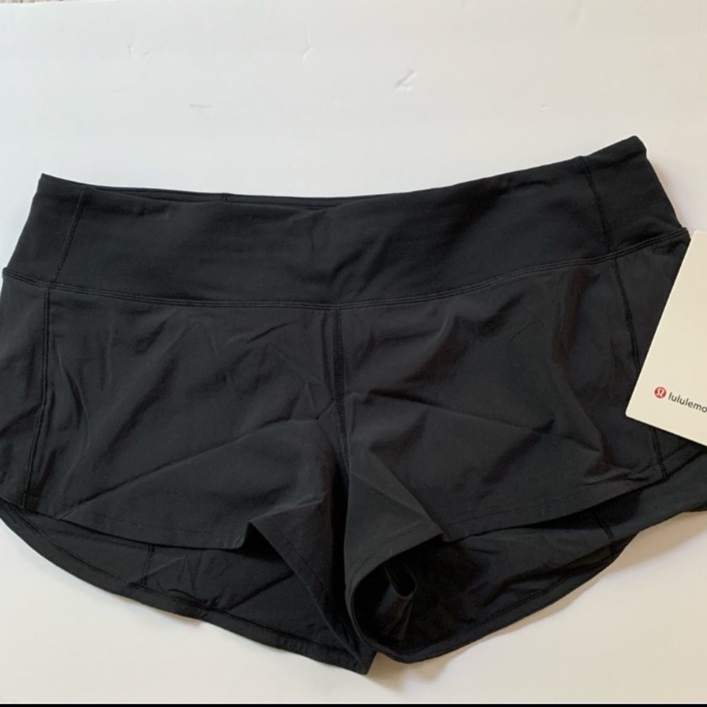 Speed Up BLACK Low Rise Lululemon Athletica Shorts-Stretch w/liner SZ. 10 BNWT